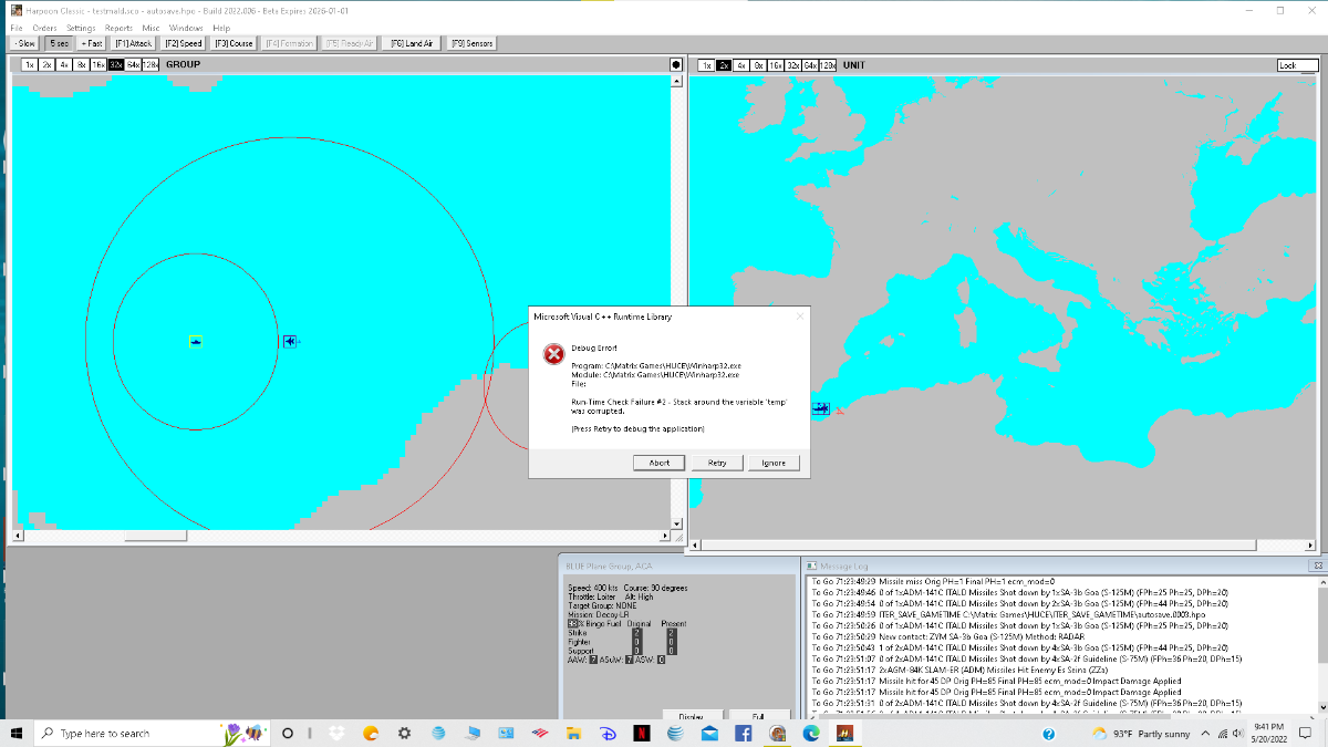 Bearing Only launches crash